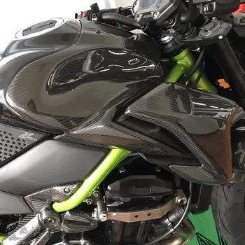 Motociklo Anglies Pluošto išvaizdą Dujų Bako Šoninis Dangtelis Skydelis Lauktuvės Už Kawasaki Z900 ZR900 2017-2020 kairėje ir Dešinėje Viršutiniame & Mažesnės