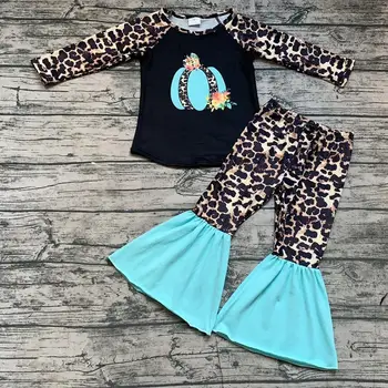 Naujai didmeninė moliūgų modelis t-shirt ir varpas nuosėdos kūdikių drabužiai rinkiniai vaikams drabužių komplektus