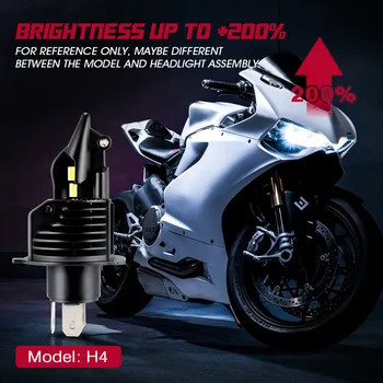 Novsight Naujas 6000lm 6500k Balta 9v didelio ryškumo h4 led lemputes motociklo All-in-one dizainas mini dydžio moto LED Žibintai
