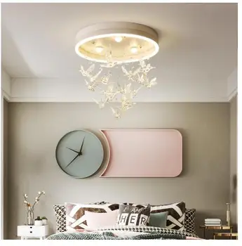Hummingbird modernios LED šviestuvo, valgomasis, miegamasis kambarys studijų kambario, vaikų kambario, rožinė/balta/ruda liustra apšvietimo blizgikliai