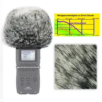 Lauko Nešiojamas Skaitmeninis Įrašymo Furry Microphone Mic Priekinio stiklo Vėjo apsauginės ausinės PRIARTINIMO H5 ZOOM H6 ZOOM H5/H6 + trikojis mini