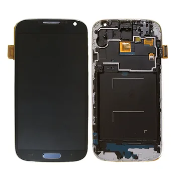 Samsung Galaxy S4 i9500 LCD Ekranas Jutiklinis Ekranas skaitmeninis keitiklis Namo Apačioje Visiškai Asamblėja su Bezel Rėmo S4 i9505 i9500 LCD