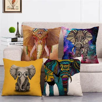 ZXZXOON Vintage stiliaus gyvūnų dramblys namų tekstilės pagalvės užvalkalą medvilnės skalbiniai, pagalvės dangtelis sofa automobilių miegamasis 45x45cm