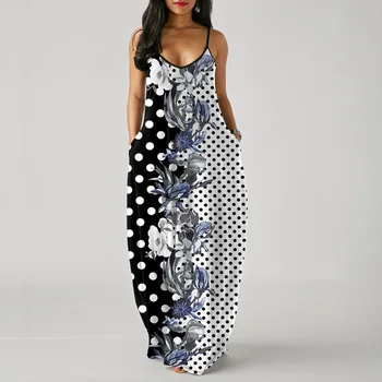 2020 metų vasaros seksualus afrikos moterų spausdinimo rankovių kišenės plius dydis ilga suknelė