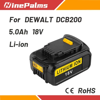 NinePalms ličio jonų baterija 18V 5Ah tinka DeWalt DCB184 DCB181 DCB182 DCB200 18V ir 20V Baterija