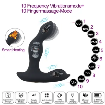 10 Greičių Vibracija Vyrų Prostatos Masažas Smart Šildymo Nuotolinio Valdymo Dildo Analinis Vibratorius Buttplug G-Spot Skatinti Gėjų Sekso Žaislas