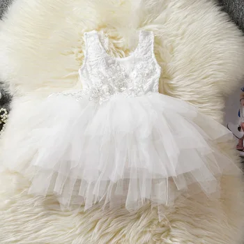 Balta Baby Girl Dress Krikšto Drabužius Mergina 1 2 Metų Gimtadienio Apranga Baby Girl Vestuvių Suknelė Maža Mergaitė Šalies Frocks Dizaino