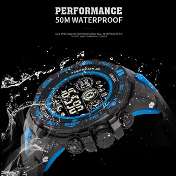 SMAEL Skaitmeninis vyrų Laikrodžiai Sporto 50M atsparumas Vandeniui laikrodžiai Vyras Mada Daugiafunkcį valandą Relojes Hombre 8012 LED Auto dienos dovanų dėžutėje