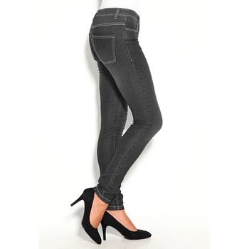 Moterų ilgas džinsus, vidutinio juosmens slim fit supjaustyti 5 kišenių Džinsai MOTERIS, MERGINA DŽINSAI KULKŠNIES