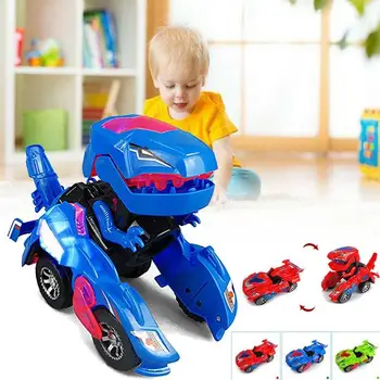 2020 Keičia Dinozaurai LED Automobilių Žaislai žaislas Su Šviesos LED 3D Automobilių Deformacijos Vaikai Garso Elektros