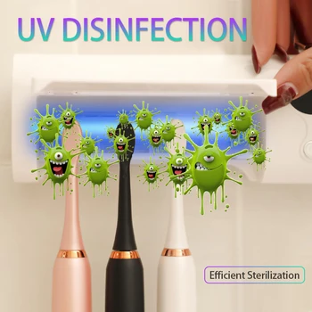 Smart Indukcijos Anti-Bakterijos UV Dezinfekavimo priemonės, dantų Šepetėlis Sterilizer Žodžiu Švaresnis lango Turėtojas Dantų Priežiūros tvirtinimo prie Sienos Namuose