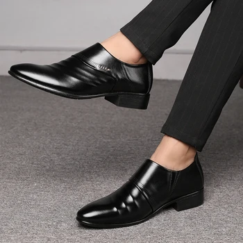Merkmak 2020 naujas verslo vyrų Oxfords batai rinkinys kojų Juoda Ruda Vyrų Office Vestuvių nurodė, vyriški odiniai batai