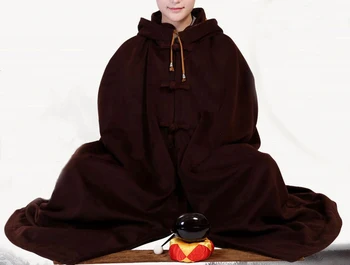 5color pilka/mėlyna Budistų shaolin kovos menų kostiumai zen skraiste vilnos abatas vienuolė Žaliojo drabužiais ŽIEMĄ ŠILTA nustatyti meditacija apsiaustu