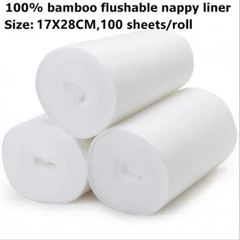 Sigzagor 1 Roll Bambuko Flushable Linijinės 100 Lapų Biologiškai Suyrančių Vienkartinių Vystyklų Medžiaga