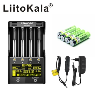 NAUJAS LiitoKala lii-500S 3.7 V 18650 26650 įkroviklis+ 4pcs), 3,7 V 18650 3400mAh INR18650B daugkartinio Įkrovimo Baterija Žibintuvėlio baterijos