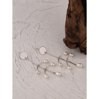 Yhpup Naujo Dizaino Geometrinis Tabaluoti Auskarai Elegantiškas Natūralių Perlų Papuošalų Mados Vario 14 k Auskarai Moterims Gala Dovana 2020 m.