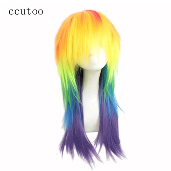 Ccutoo 60cm Mano Mažai Pony Twilight Sparkle Tiesiai Sintetinių Plaukų Cosplay Perukas su Clip plaukai surišti į uodegą