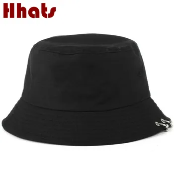 Unisex medvilnės geležies žiedas kibiro kepurę hip-hop atsitiktinis moterų paprastas žvejybos hat platus kraštų kietas vasaros vyrų kepurė panama