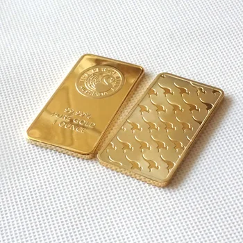 Ne magnetinio 24k auksu perth mint australijos aukso baras replika aukso baras, Žalvario, padengta aukso