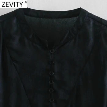 Zevity Naujas Moterų Elegantiškas Gėlių Spausdinti Klostes Šifono Mini Suknelė Moterų ilgomis Rankovėmis Atsitiktinis Vestido Chic Prekės Marškinėliai Suknelė DS4818