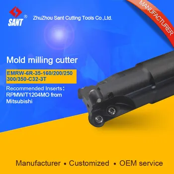 SANT Pjovimo Frezavimo cutter pelėsių, frezavimo įrankiai, EMRW-6R-35-160-C32-3T rungtynės su cnc karbido įdėklai RPMW/T1204MO