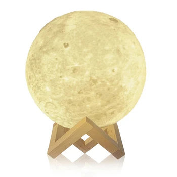 Mėnulio Lempos Naktį Šviesos 3D Spausdinimo Mėnesiena Timeable Pritemdomi LED Įkrovimo staliukas Stalo Lempos Dropship