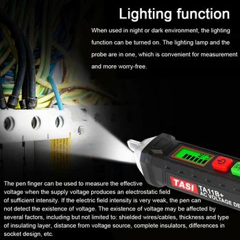 Ne Kontaktai AC Įtampos Indikatorius Aukščiausios Elektros energijos Detektorių Pieštuku Testeris Pen LED Šviesos AC Elektros Testeris Volt Įspėjimo Pen Detektorius