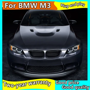 Automobilio Stilius atveju BMW M3 328i 330i 335i E92 E93 2006-2012 LED Žibintai, LED Žibintai H7 D2H NESLĖPĖ Angel Eye Bi Xenon Šviesos