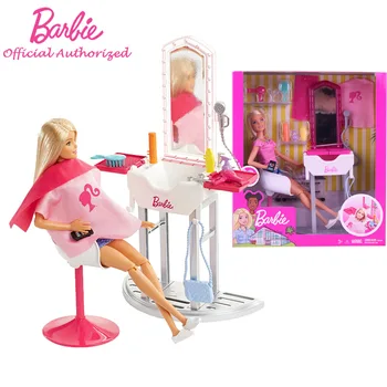 Naujas Originalias Barbie Lėles, Vonios kambarys, Plaukų Salonas Baldų Priedai Žaisti Vaikų Švietimo Žaislai, Dovanos DVX51