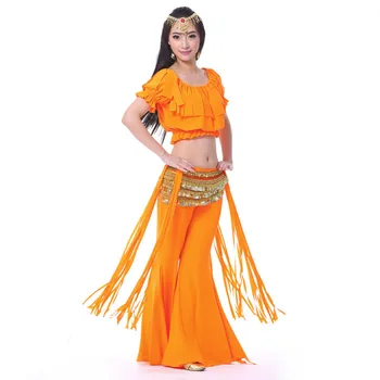 2019 Naują Stilių Pilvo Šokio Kostiumas Seksualus Šokių moterų Indijos šokių drabužių Nustatyti garsiausių Indijos dėvėti 12color 3pcs Viršuje&Diržo&Kelnės