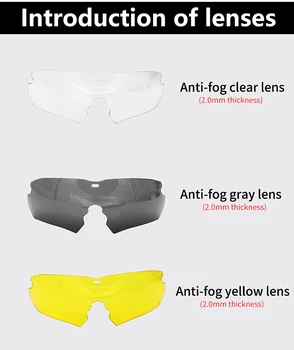 Anti-rūko 3 Objektyvo stiklai karinės akiniai Balistinių Karinės Sporto Vyrų Akiniai nuo saulės Armijos Kulka įrodymas, Akiniai fotografavimo CS