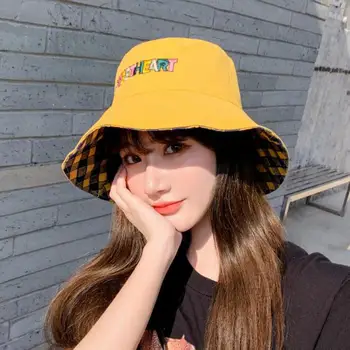 COKK Kibiro Kepurę Moterims Vasaros Ponios Skrybėlės, Dvipusis Pledas Lanksčiuosius Saulės Apsaugos Žvejybos Hat Moterų Korėja Mados Gorro Bob Skrybėlę