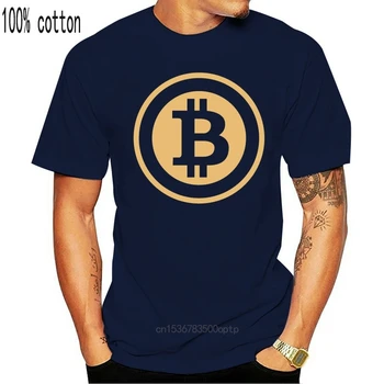 2019 Spausdinti Vyrų Marškinėliai Medvilnės trumpomis Rankovėmis Bitcoin Kriptografijos Valiuta Monetos Simbolis T-Shirt Moterims marškinėlius