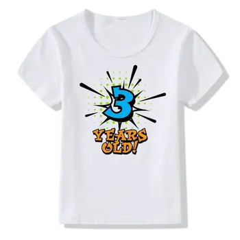 2020 m. berniukų ir mergaičių, su gimtadieniu Numeris T-shirt Spausdinti Drabužiai vaikams Juokinga medvilnės Marškinėlius vaikų Skaičių 1-5 Gimtadienio dovana
