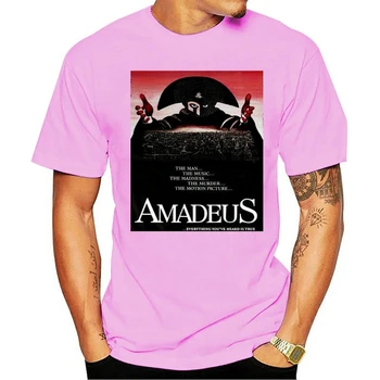 2021 Mados Medvilnės marškinėliai Amadeus V1, Kino plakatų, 1984 m., įvairaus Dydžio Juodos spalvos Medvilniniai spausdinti, Vyriška Elegancija, Aukščiausios