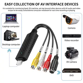 Easycap USB 2.0 TV Video Audio VHS į DVD HDD Konverteris Užfiksuoti Kortelės Adapteriu IKI vaizdajuosčių į DVD keitiklis GT