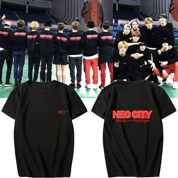 NCT 127 Seulas Koncertas Su trumparankoviai Medvilnės marškinėliai Vyrams Ir Moterims Vasaros Atsitiktinis Studentas Pora Dropshipping