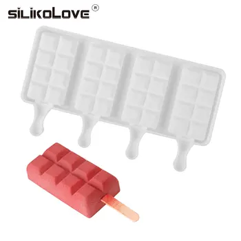 SILIKOLOVE Grotelių Formos Ledų Pelėsių Silikono Popsicle Maker 