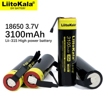 1-20PCS Naujas LiitoKala Lii-31S 18650 Baterija 3.7 V/4,2 V Li-ion 3100mA 35A Galios baterija didelės drenažo įrenginius+PASIDARYK pats nikelio