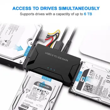 3 in 1 USB 3.0 prie SATA IDE Duomenų Adapterio Kabelis, Skirtas PC Laptop 2.5