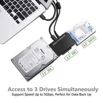 3 in 1 USB 3.0 prie SATA IDE Duomenų Adapterio Kabelis, Skirtas PC Laptop 2.5