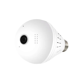 360 Wireless Camera Lemputė Fisheye WiFi IP Panoraminis Fotoaparatas Lempa Namų Saugumo Stebėjimo kamerų Palaikymo Alexa, Google 