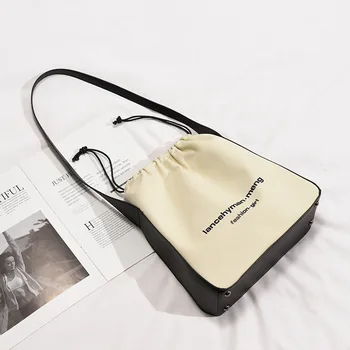 Moterų Medvilnės Drobės Maišelį Atsitiktinis Raišteliu Rankinės Ponios Crossbody Pečių Maišą Korėjos Stiliaus Viduryje Jaunimo Pirkinių Krepšys