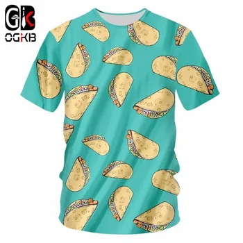 OGKB Karšto Parduoti Vyrų/moterų 3D Spausdinimo Burritos Smaguris T-marškinėliai trumpomis Rankovėmis Unisex O Kaklo Hiphop Punk Marškinėlius Homme Atsitiktinis Tee Marškinėliai