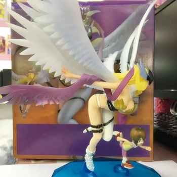 22-25cm Anime Skaitmeninis Monstras Angemon Angewomon Yagami Hikari Takaishi Takeru Veiksmų Skaičius, PVC Kolekcijos Modelis Lėlės Žaislas Dovanos