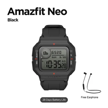 Pasaulinė Versija Amazfit Neo Smartwatch 28 Dienų Baterija Retro Dizainas 5ATM 3 Sporto Rūšių Širdies ritmo Takelio Miego Stebėti