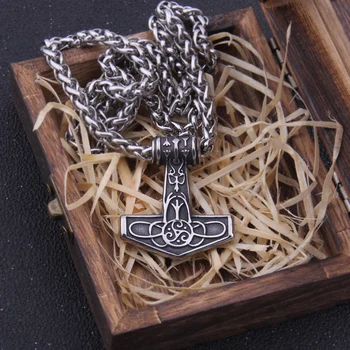 Nerūdijančio Plieno Sumaišykite Aukso thor ' s hammer mjolnir karoliai viking skandinavijos Odin viking karoliai Vyrams iš Nerūdijančio Plieno dovana
