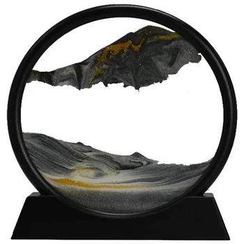Judančios Smėlio paveiksl Turas Stiklo 3D Giliai Jūros Sandscape Judesio Ekrane Teka Smėlio Rėmas(7inch)