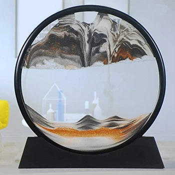 Judančios Smėlio paveiksl Turas Stiklo 3D Giliai Jūros Sandscape Judesio Ekrane Teka Smėlio Rėmas(7inch)