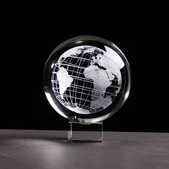 6 cm / 8 cm K9 Kristalų Žemės Pasaulyje 3D Lazeris Engrved Miniatured Žemės Modelis Srityje Krištolo Rutulį Amatų Namų Puošybai Gimtadienis